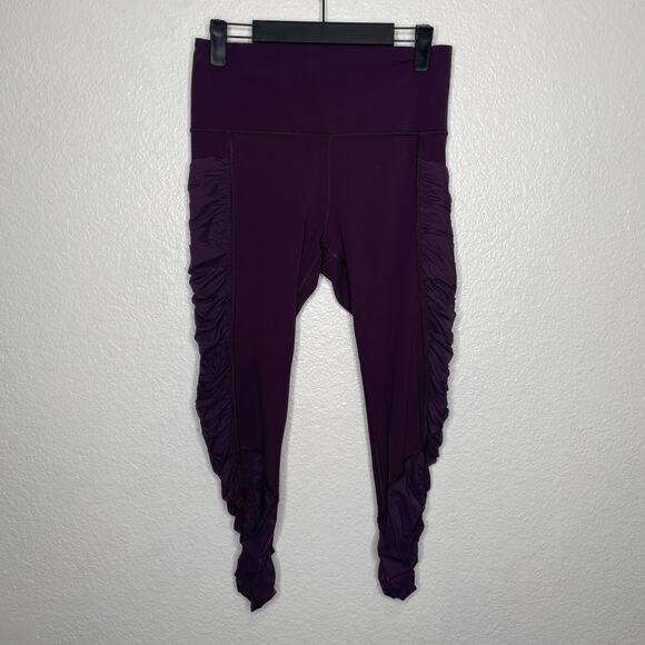 Athleta Pants - Athleta Womens Leggings Size M Purple Mesh Me Up 7/8 Hi Rise Pull On Athleisure